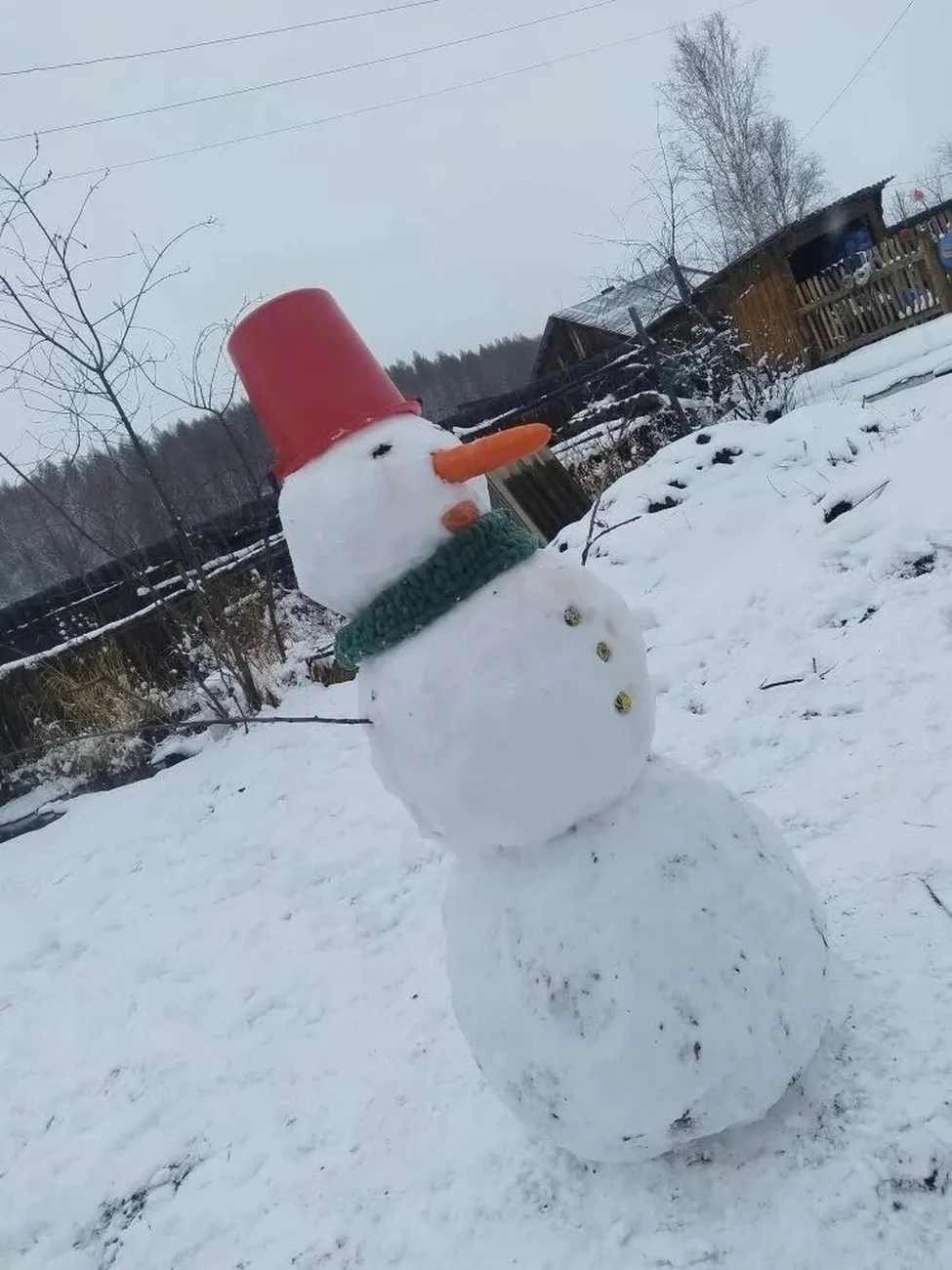 Снеговик семьи Даши и Таисии Самоуловых